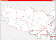 San Patricio County Wall Map Red Line Style